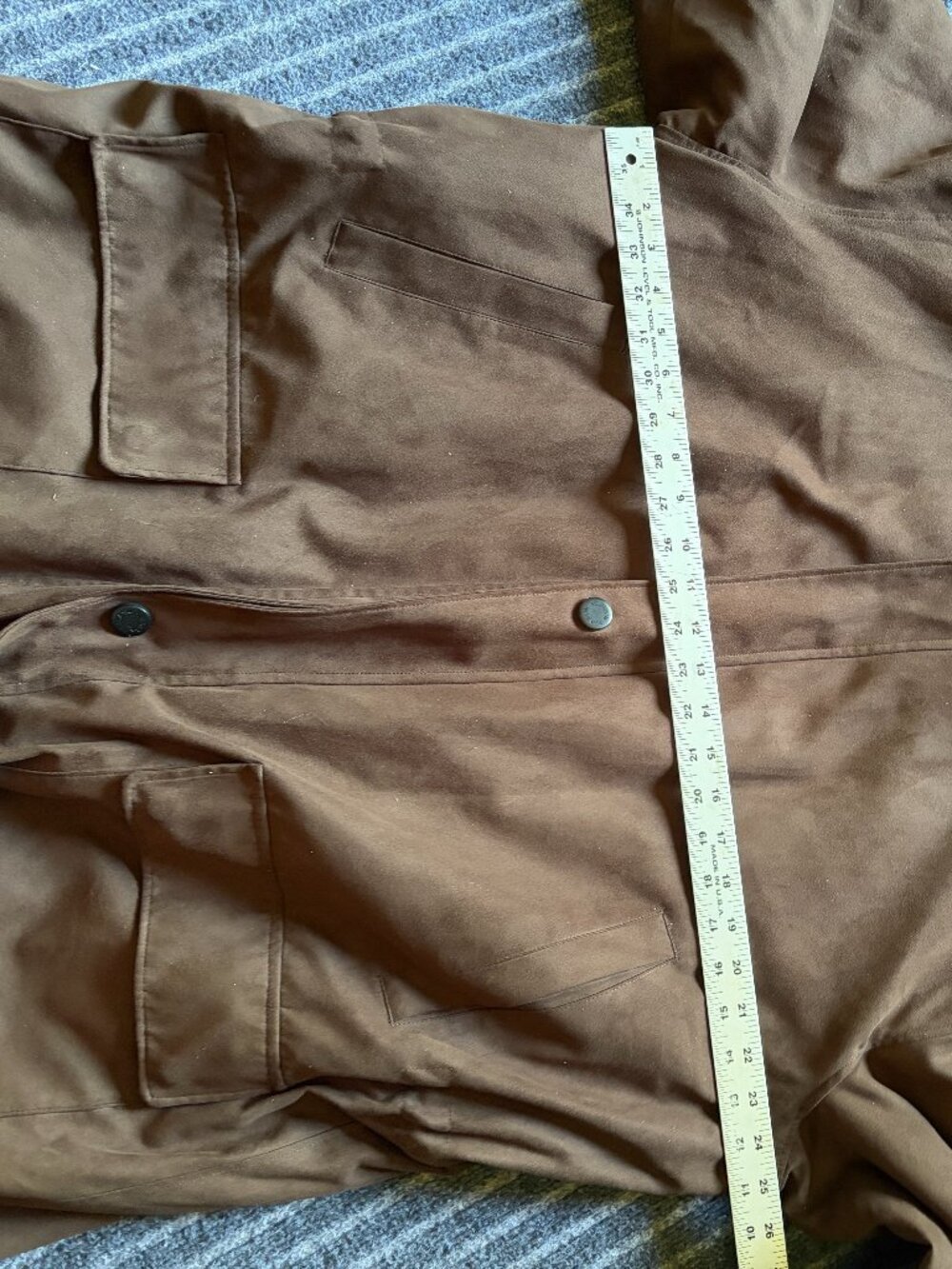 Jos. A. Bank Field Coat Size XL Brown Faux Suede - Picture 14 of 16